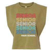 Retro Seniors Graduation Custom School Name Garment-Dyed Women's Muscle Tee