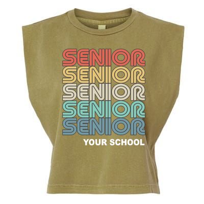 Retro Seniors Graduation Custom School Name Garment-Dyed Women's Muscle Tee