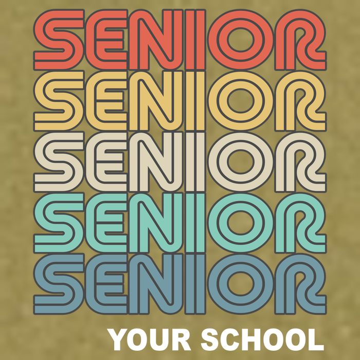 Retro Seniors Graduation Custom School Name Garment-Dyed Women's Muscle Tee