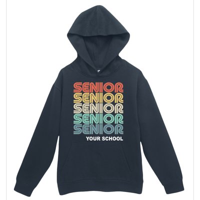 Retro Seniors Graduation Custom School Name Urban Pullover Hoodie