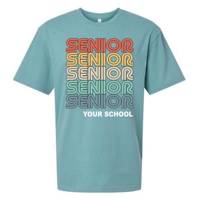 Retro Seniors Graduation Custom School Name Sueded Cloud Jersey T-Shirt