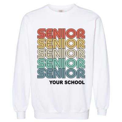 Retro Seniors Graduation Custom School Name Garment-Dyed Sweatshirt