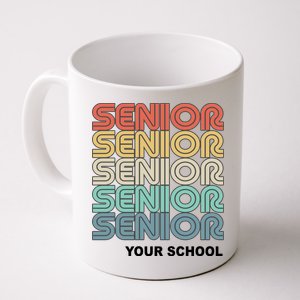 Retro Seniors Graduation Custom School Name Coffee Mug