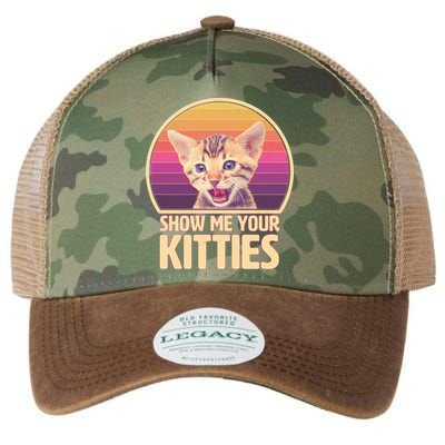 Retro Show Me Your Kitties Funny Meme Legacy Tie Dye Trucker Hat