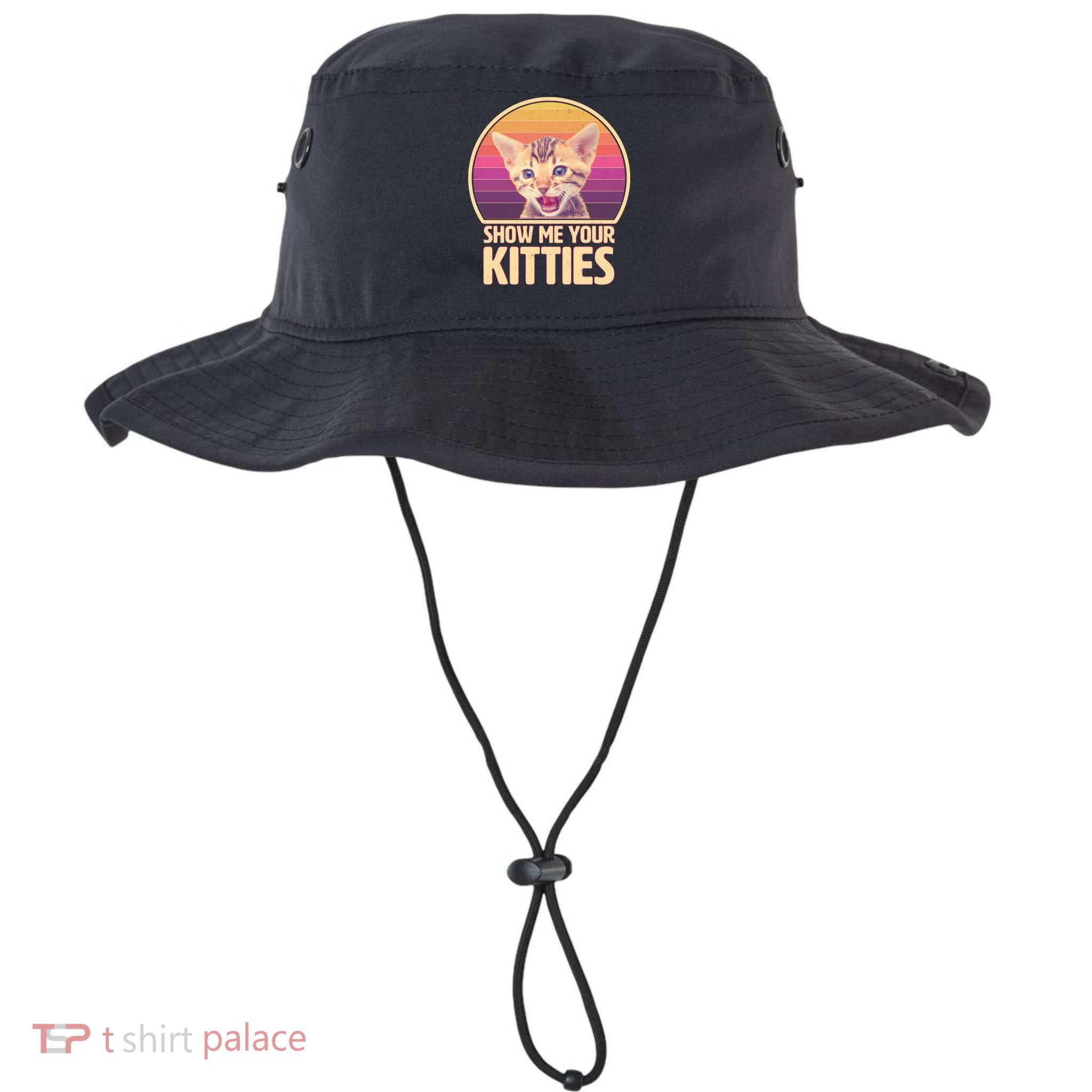 Retro Show Me Your Kitties Funny Meme Bucket Hat