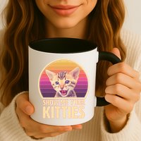 Retro Show Me Your Kitties Funny Meme Mug