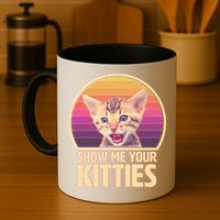 Retro Show Me Your Kitties Funny Meme Mug