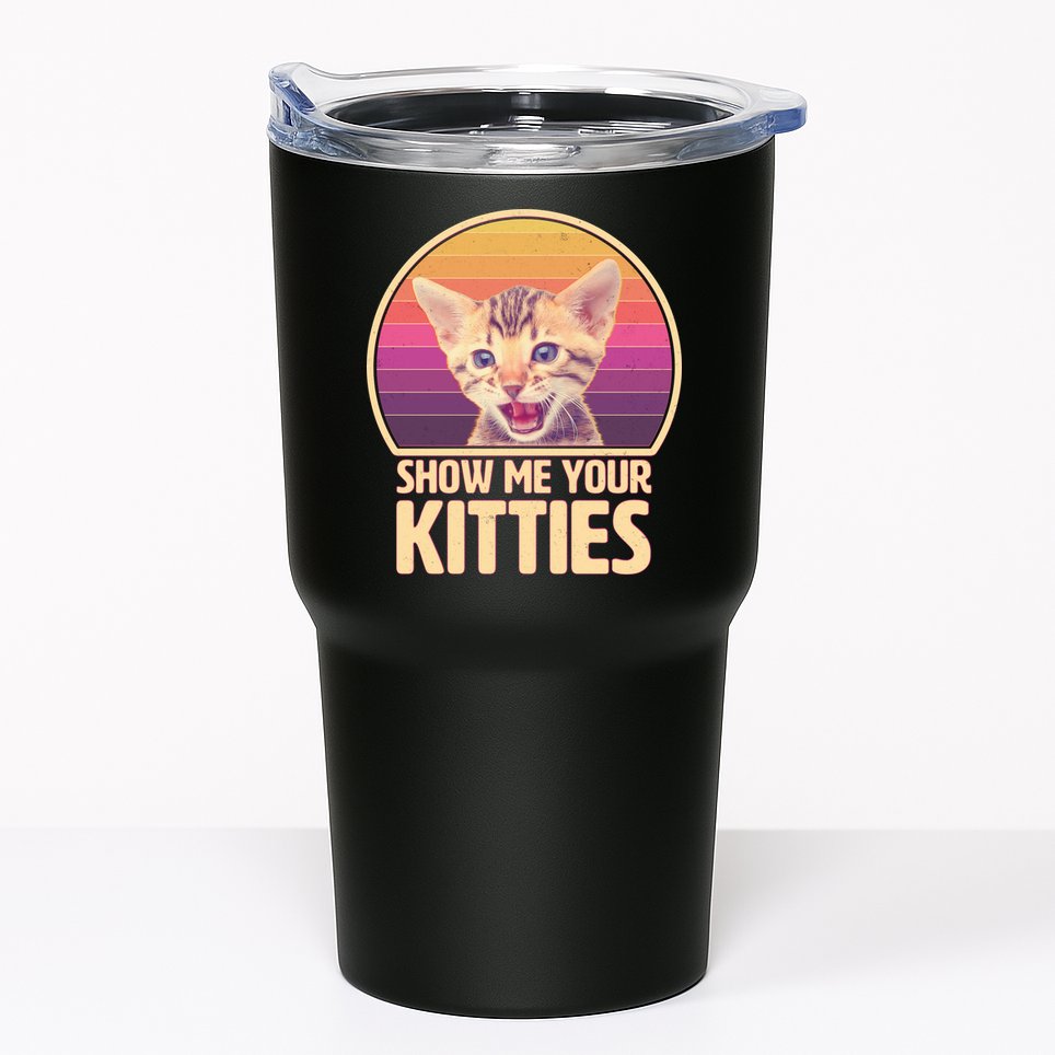 Retro Show Me Your Kitties Funny Meme Tumbler