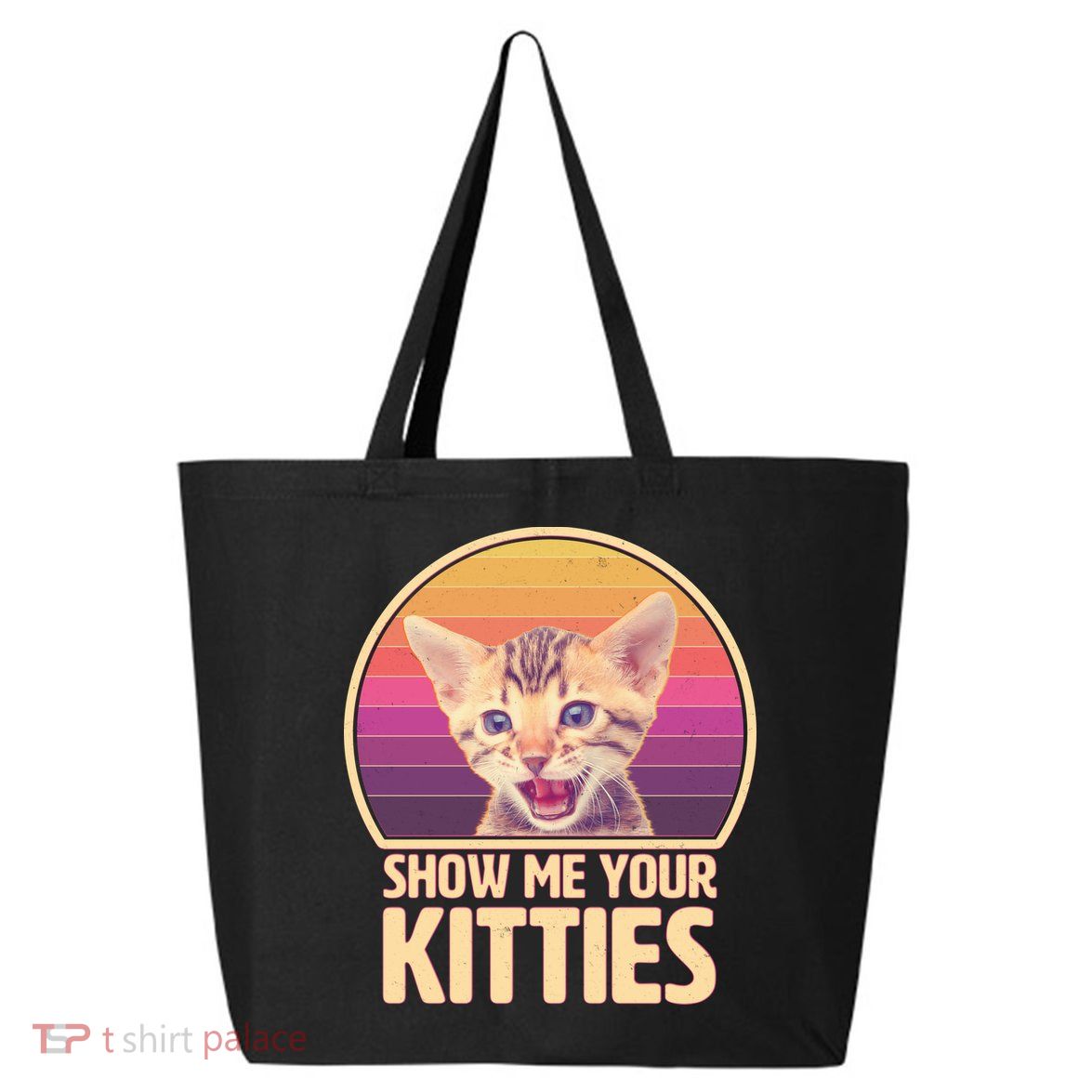 Retro Show Me Your Kitties Funny Meme 25L Jumbo Tote