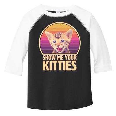 Retro Show Me Your Kitties Funny Meme Toddler Fine Jersey T-Shirt