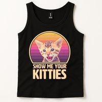 Retro Show Me Your Kitties Funny Meme Tank Top
