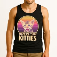 Retro Show Me Your Kitties Funny Meme Tank Top