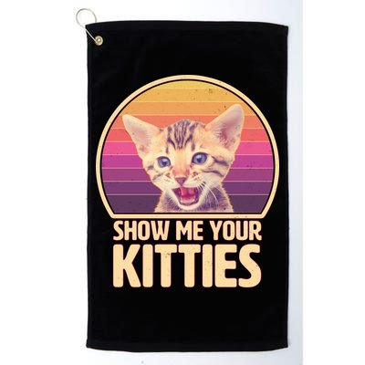 Retro Show Me Your Kitties Funny Meme Golf Towel