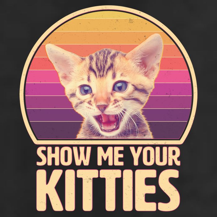Retro Show Me Your Kitties Funny Meme Golf Towel