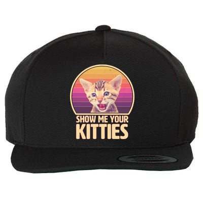 Retro Show Me Your Kitties Funny Meme Wool Snapback Cap