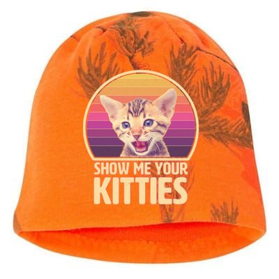 Retro Show Me Your Kitties Funny Meme Kati - Camo Knit Beanie