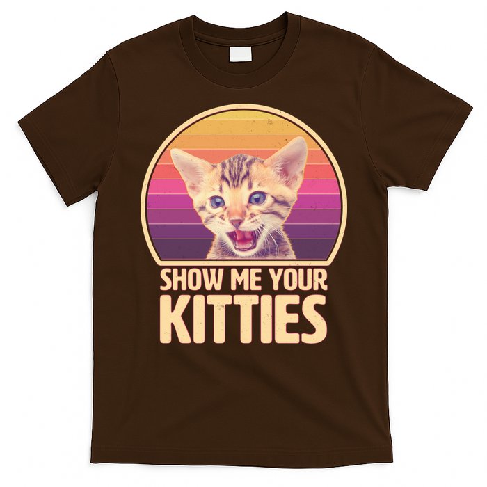 Retro Show Me Your Kitties Funny Meme T-Shirt