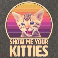Retro Show Me Your Kitties Funny Meme Cotton Canvas Backpack