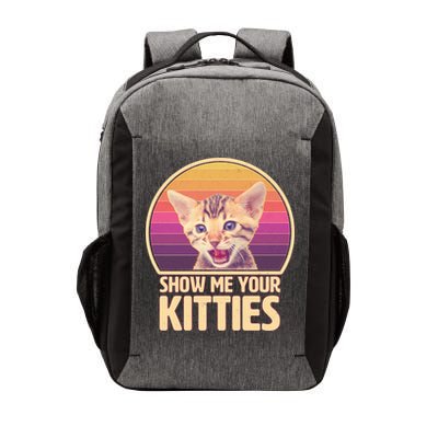 Retro Show Me Your Kitties Funny Meme Vector Backpack