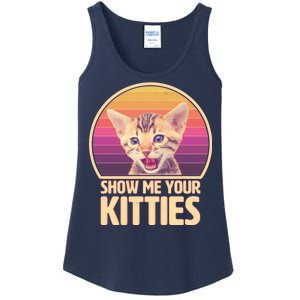 Retro Show Me Your Kitties Funny Meme Ladies Essential Tank