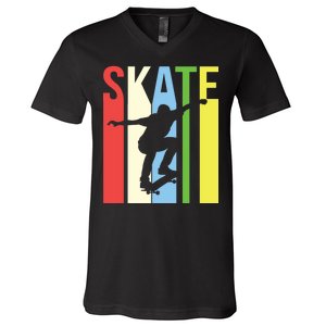 Retro Skate Logo V-Neck T-Shirt