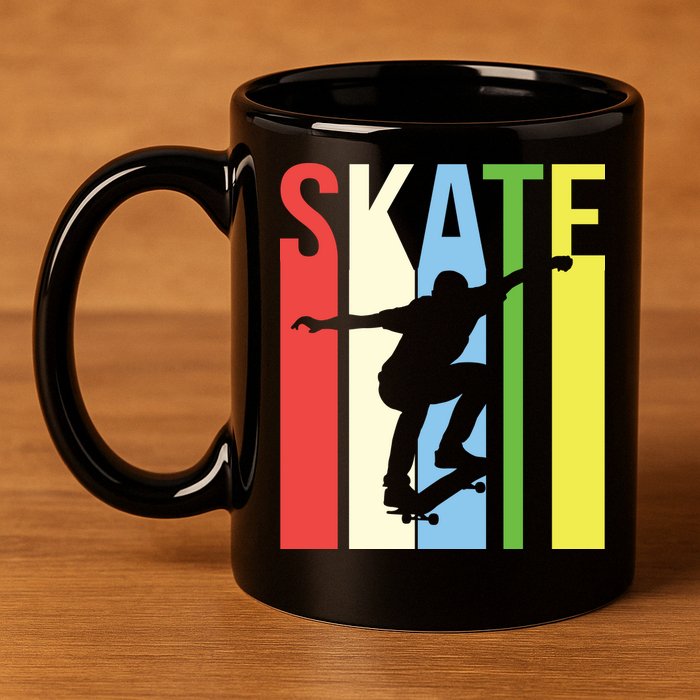 Retro Skate Logo 11oz C Handle Ceramic Mug