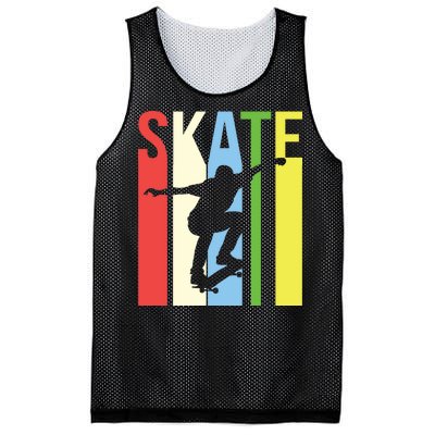 Retro Skate Logo Mesh Reversible Basketball Jersey Tank