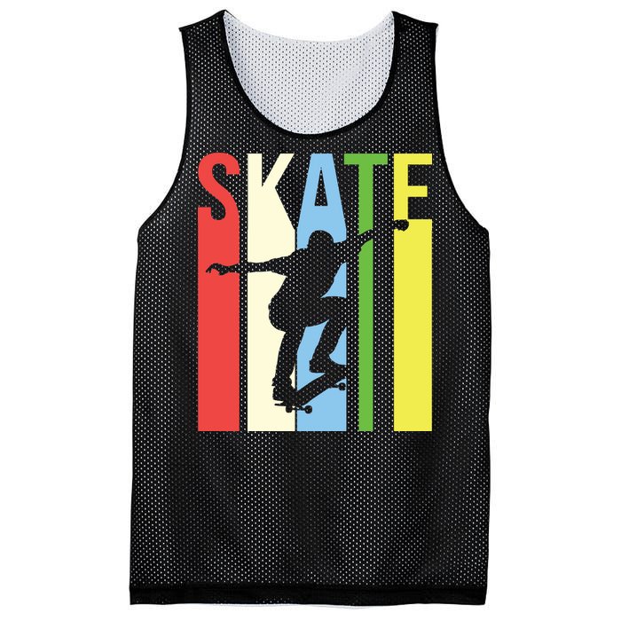 Retro Skate Logo Mesh Reversible Basketball Jersey Tank