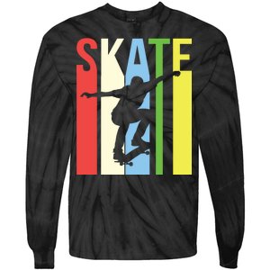 Retro Skate Logo Tie-Dye Long Sleeve Shirt