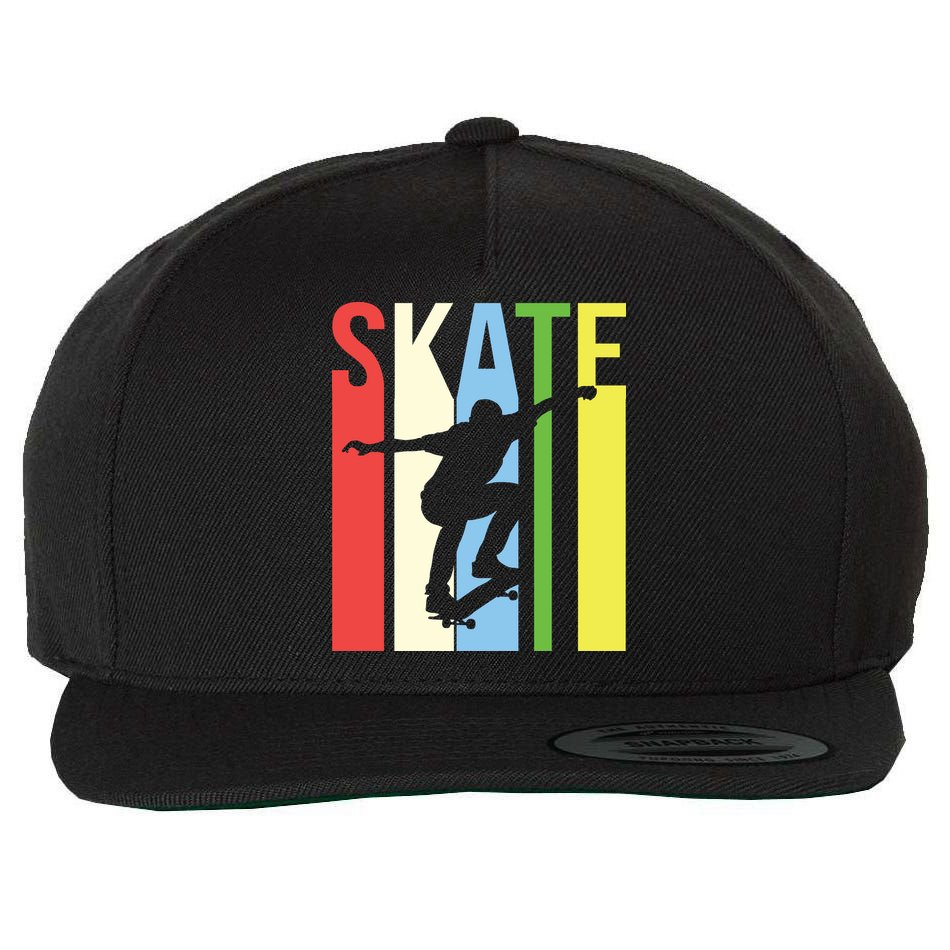 Retro Skate Logo Wool Snapback Cap