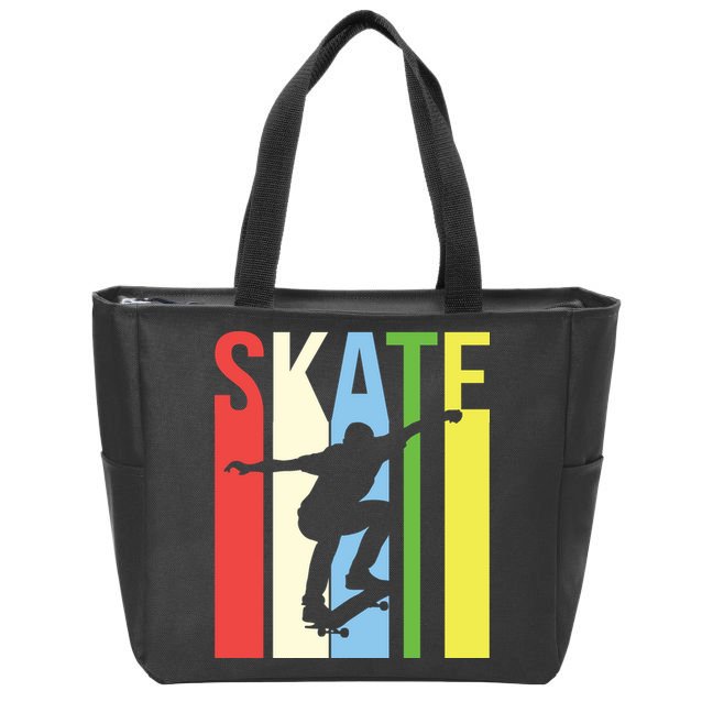 Retro Skate Logo Zip Tote Bag