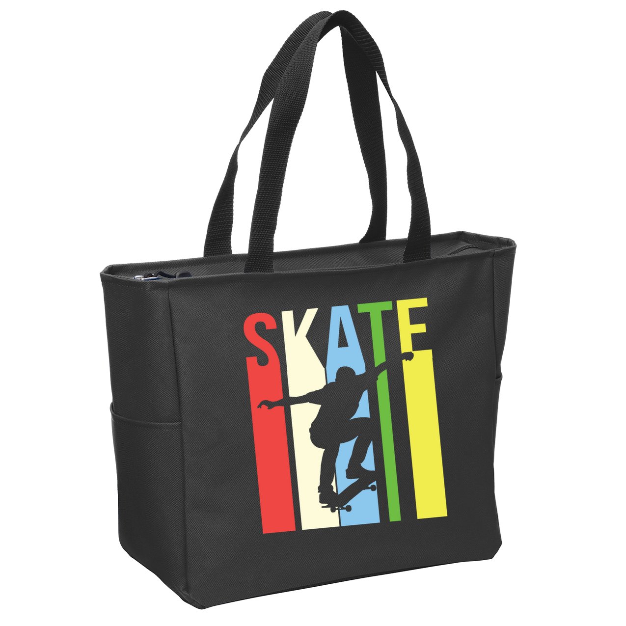 Retro Skate Logo Zip Tote Bag