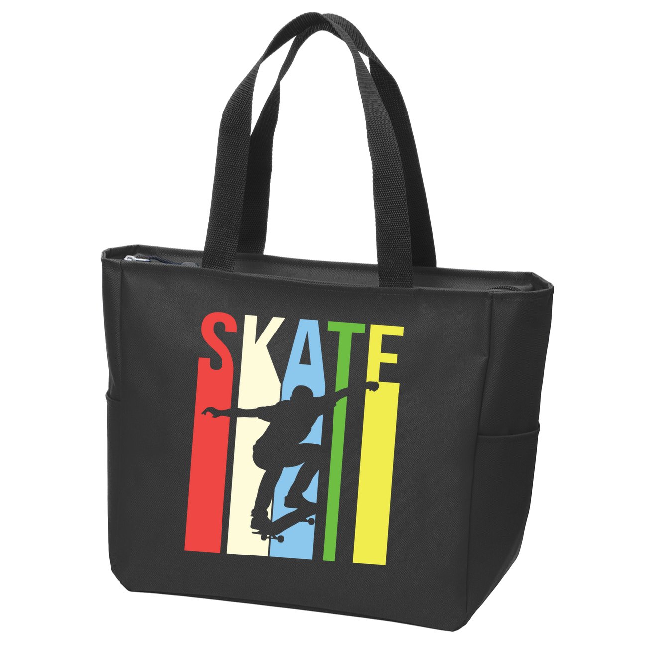 Retro Skate Logo Zip Tote Bag