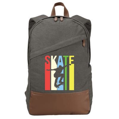 Retro Skate Logo Cotton Canvas Backpack