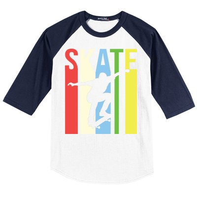 Retro Skate Logo Baseball Sleeve Shirt