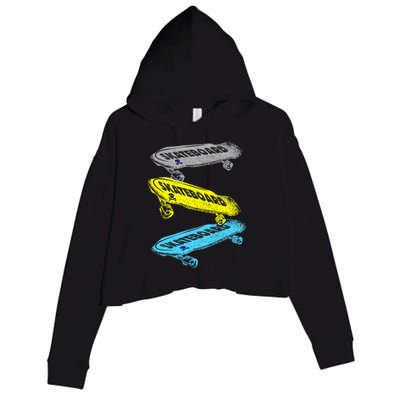 Retro Skateboards Crop Fleece Hoodie