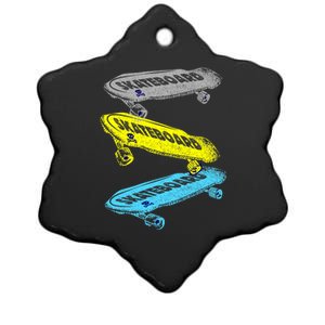 Retro Skateboards Ceramic Star Ornament