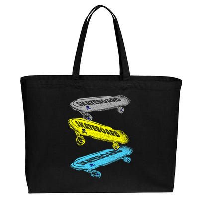 Retro Skateboards Cotton Canvas Jumbo Tote