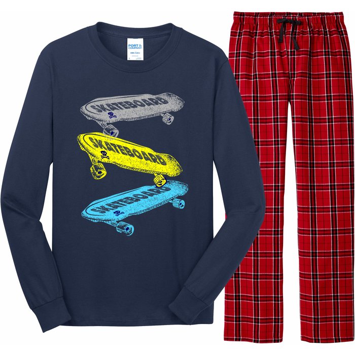 Retro Skateboards Long Sleeve Pajama Set