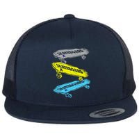 Retro Skateboards Flat Bill Trucker Hat