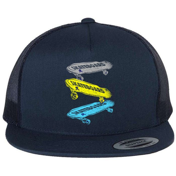 Retro Skateboards Flat Bill Trucker Hat