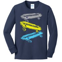 Retro Skateboards Kids Long Sleeve Shirt