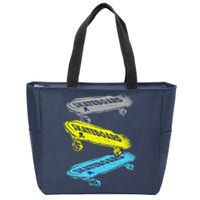 Retro Skateboards Zip Tote Bag