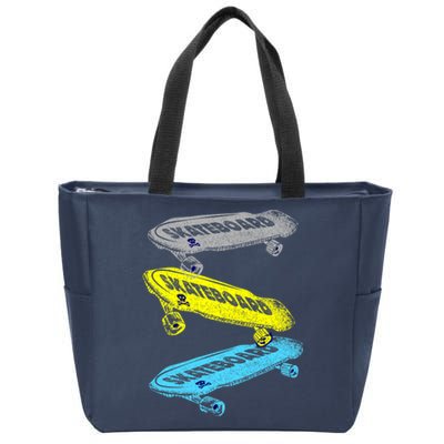 Retro Skateboards Zip Tote Bag