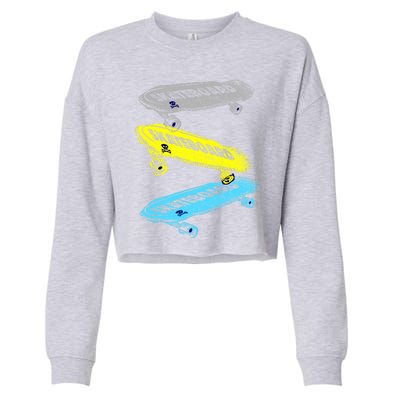 Retro Skateboards Cropped Pullover Crew