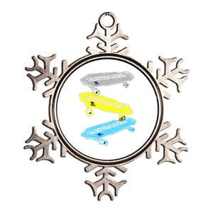 Retro Skateboards Metallic Star Ornament