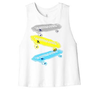 Retro Skateboards Women's Racerback Cropped Tank