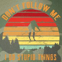 Retro Skiing Don't Follow Me I Do Stupid Things Legacy Tie Dye Trucker Hat