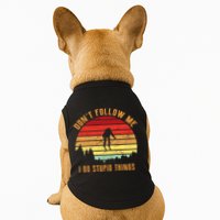 Retro Skiing Don't Follow Me I Do Stupid Things Doggie Tank