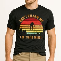 Retro Skiing Don't Follow Me I Do Stupid Things Performance Shirt